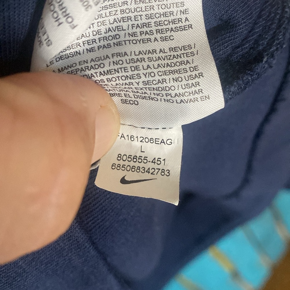 Nike 1/2 diagonal zip tech hoodie sweatshirt size large two tone blue - Picture 9 of 9